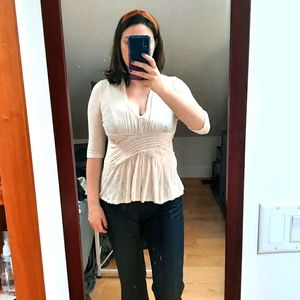 Cream Anthro blouse by Deletta